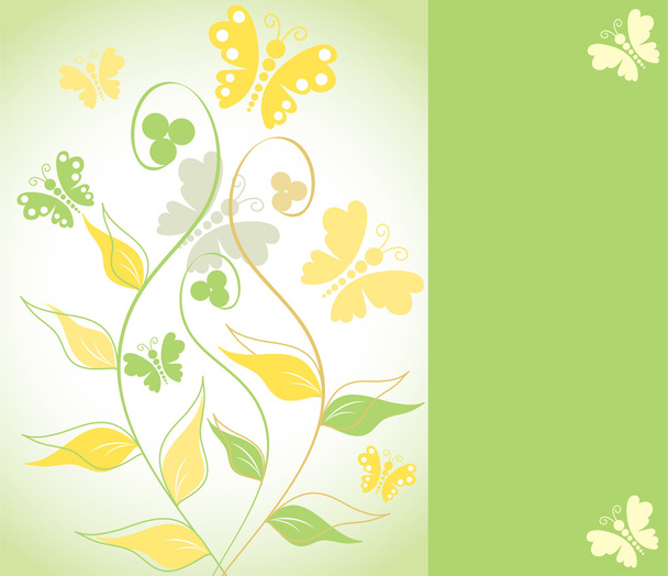 Greeting card with floral ornament - Vector, Imagen