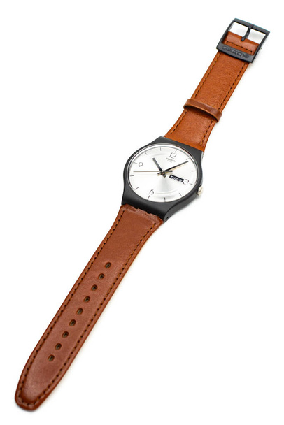 Rome, Italy 07.10.2020 - Swatch classic design swiss made mechanical watch - Zdjęcie, obraz