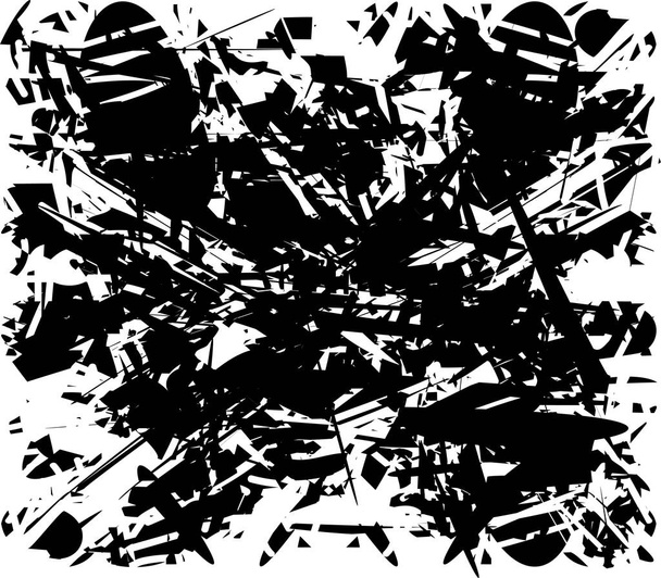 Fundo angustiado em textura preta e branca com arranhões e linhas. Ilustração vetorial abstrata. - Vetor, Imagem