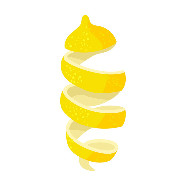Lemon peel vector icon.Cartoon vector icon isolated on white background lemon peel. - Vector, Image