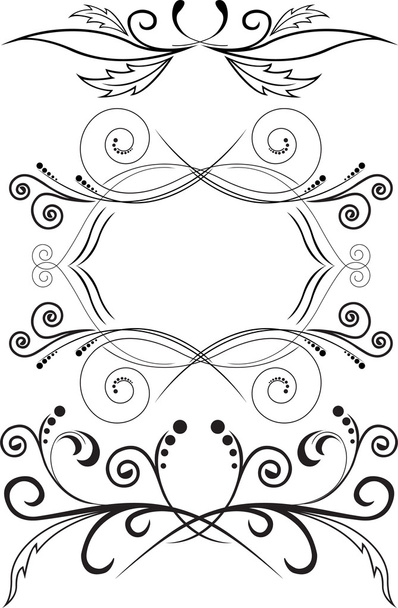 Satz symmetrischer Ornamente - Vektor, Bild
