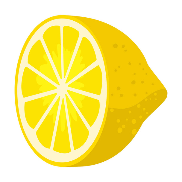 Шматочок лимона Векторна іконка. Картун Векторна ізольована на білому фоні шматочок лимона
. - Вектор, зображення