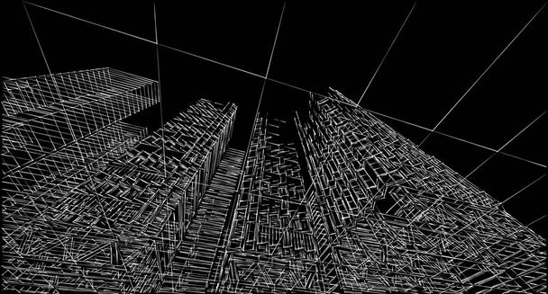 architettura astratta 3d illustrazione schizzo - Foto, immagini