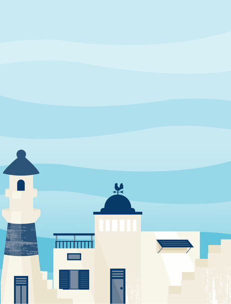 Town and sea - Vector, Image