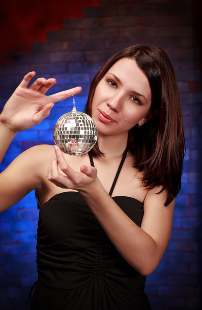 Girl with decoration ball - Foto, afbeelding