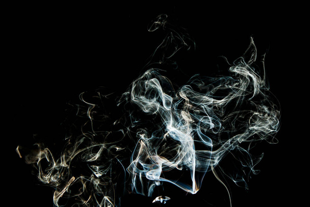 Grey smoke abstract texture, isolated effect with dark background - Fotografie, Obrázek