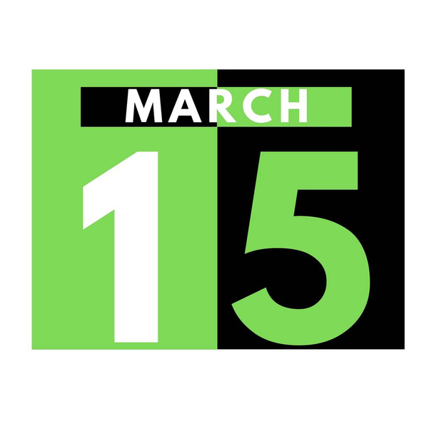 15 marzo. Icona del calendario giornaliero piatto .date, giorno, mese .calendar per il mese di marzo - Foto, immagini