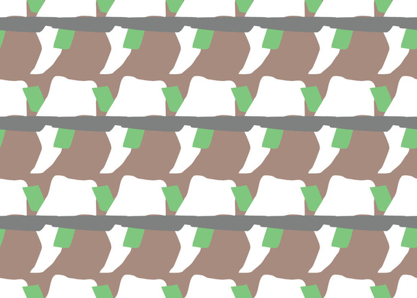 Vektor-Textur Hintergrund, nahtloses Muster. Handgezeichnet, braun, grün, grau und weiß. - Vektor, Bild