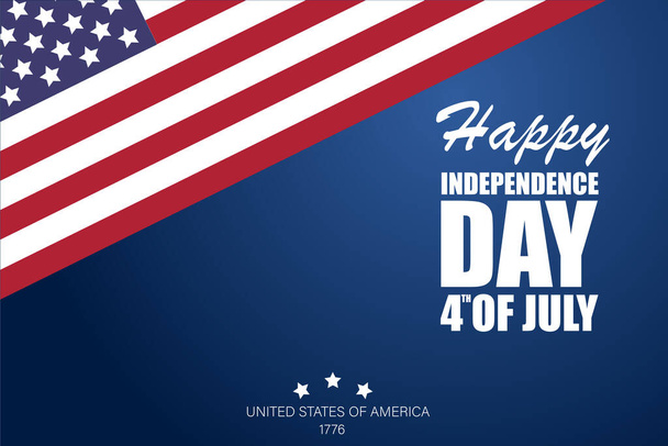 Independence Day of the USA. Fourth of July Design with Flag and Stars - Vector, Image