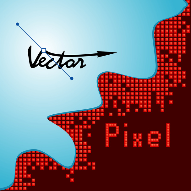 Vektor és pixel ellenzéki - Vektor, kép