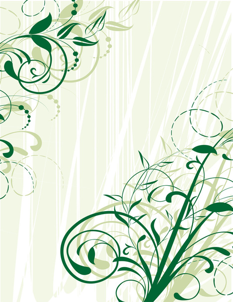 Квітковий візерунок з декоративною гілкою. Векторні ілюстрації
. - Вектор, зображення