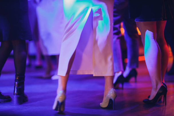 style. fashion. shoes. high womens black boots. beautiful female legs. - Fotografie, Obrázek