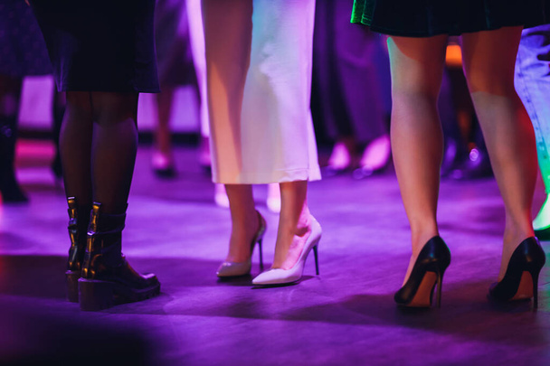 style. fashion. shoes. high womens black boots. beautiful female legs. - Fotografie, Obrázek