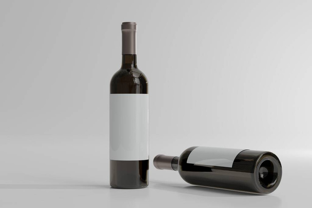 Red Wine Bottle with Empty Label - Zdjęcie, obraz