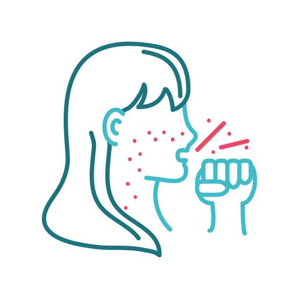 Хворий жінка кашель
 - Вектор, зображення