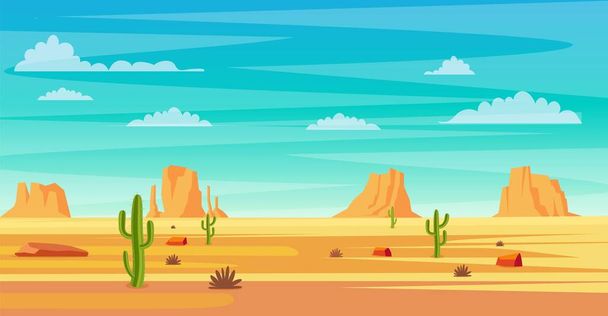 woestijn landschap illustratie - Vector, afbeelding