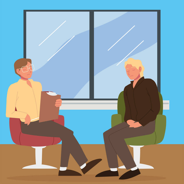 psychotherapy session characters - Vector, Image