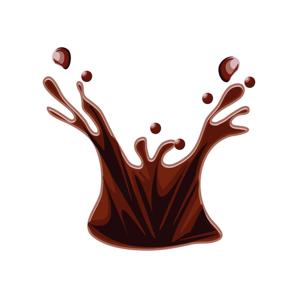 éclaboussure fluide chocolat - Vecteur, image