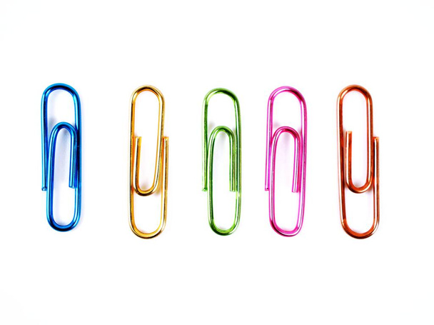 trombone, métal brillant coloré isolé sur fond blanc - Photo, image