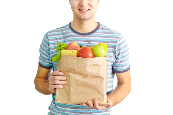 Man with  healthy food - Фото, зображення