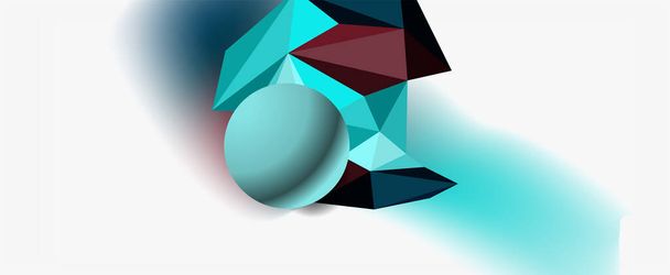 Модная трехмерная геометрическая композиция, шаблон дизайна для деловой или технологической презентации, интернет-плакат или обложка веб-брошюры - Вектор,изображение