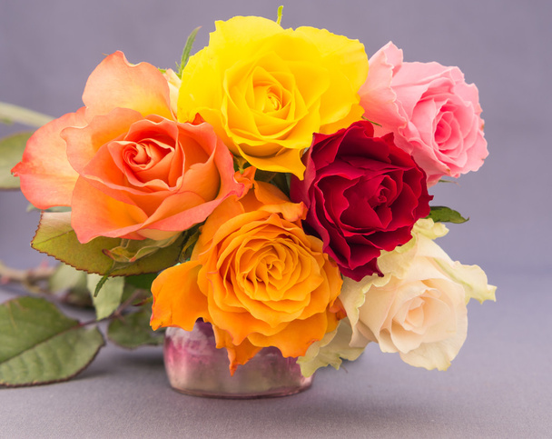 Bouquet de roses multicolores
 - Photo, image