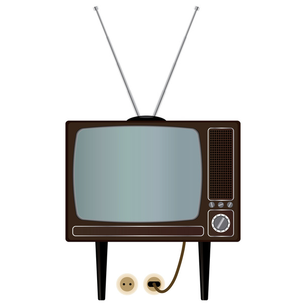 Старый телевизор
 - Вектор,изображение