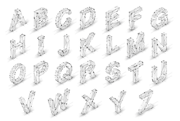 vector set of letters, ready alphabet. 3d style - Vector, afbeelding
