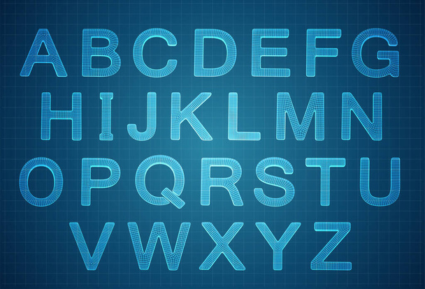 vector set of letters, ready alphabet. 3d style - Wektor, obraz