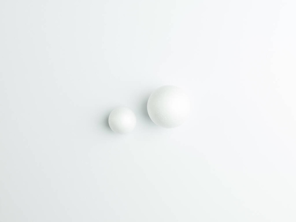 Beyaz kağıt zemin üzerinde soyut küreler arka plan. Yumuşak ışık çalışması - Fotoğraf, Görsel