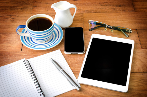  tablet pc and a coffee and Mobile phone - Photo, Image