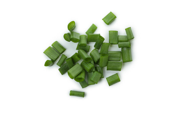 Chopped green onion isolated on white background - Photo, Image