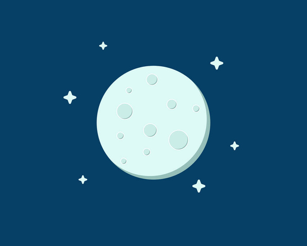 Hold és csillagok ikon. Lapos vektor illusztráció fekete-fehér háttér. EPS 10. - Vektor, kép