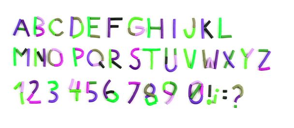 alfabeto plastilina de color aislado en el blanco
  - Foto, imagen