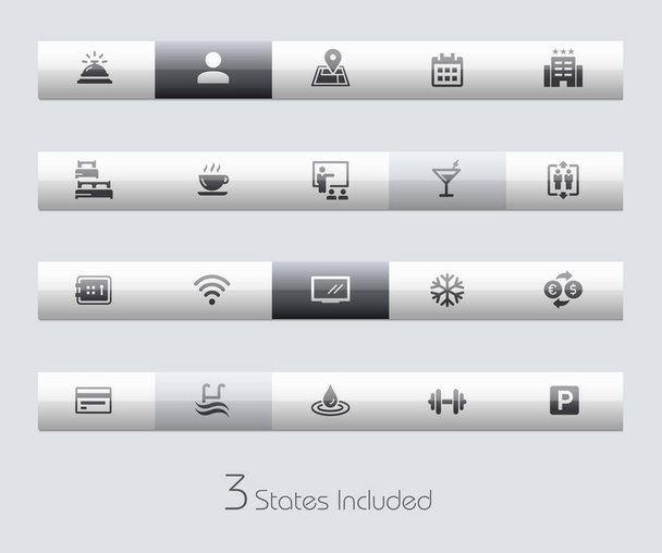 Hotel & Rentals Icons 1 of 2 // Classic Series - The EPS includes 3 states in different layers.  - ベクター画像