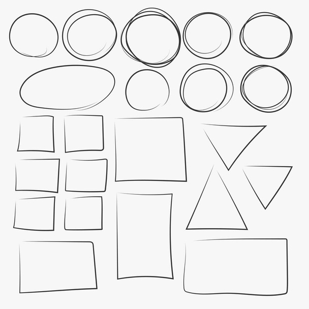 line art set of simple geometric figures - ベクター画像
