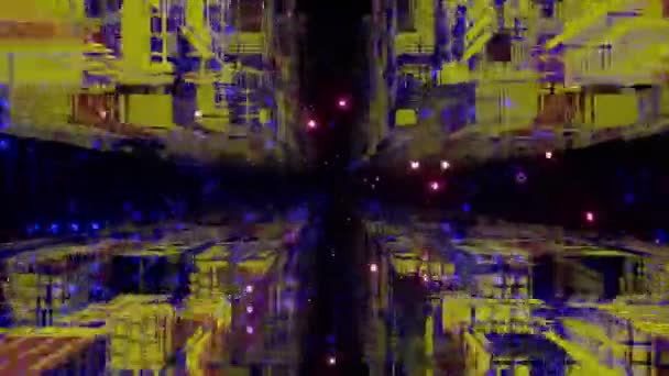 Летючий в абстрактній віртуальній реальності Sci-Fi тунель. 3D анімація, що летить в абстрактній віртуальній реальності науково-фантастичний тунель безшовної петлі. VJ mov графічні ігри, комікси, музичні відео, EDM-клубні концерти, високотехнологічні фони
. - Кадри, відео