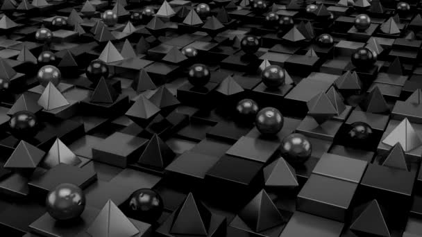 Hintergrund der geometrischen Formen. Abstrakte Bewegung, Schleife, 2 in 1, 3D-Darstellung, 4k-Auflösung - Filmmaterial, Video