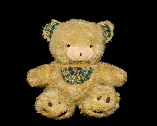 Teddy bear isolated on black - Photo, Image