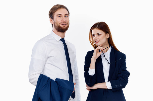 férfi és nő öltönyben dolgozó iroda szakember - Fotó, kép