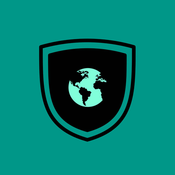 Αυτό είναι το λογότυπο της παγκόσμιας ασπίδας. - Φωτογραφία, εικόνα