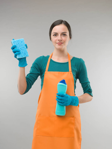 young woman starting spring cleaning - Photo, Image