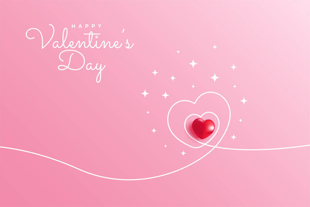 Minimális vonal szív Valentin napi koncepció háttér. Vektor szimbólumok a szerelem alakja szív Boldog nők napja, Anyák napja, Valentin-nap, születésnapi üdvözlőlap design. - Vektor, kép