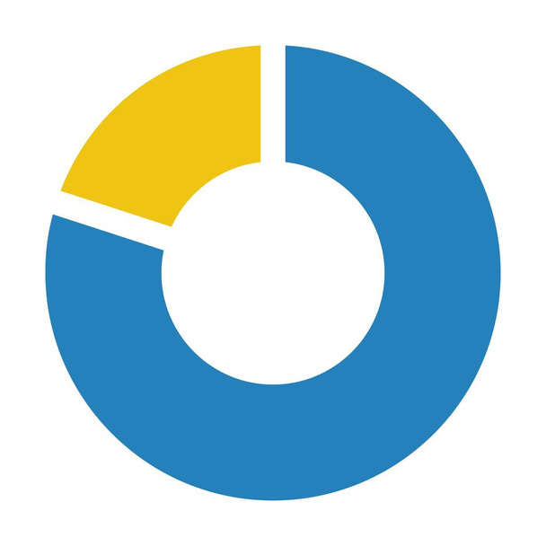 Pie chart icon vector graph diagram symbol for big data analytics reports and statistics information in a flat color illustration - Vector, Imagen