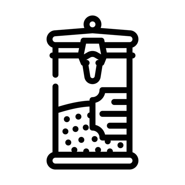 Çay hattı ikon vektörü. Bir kutu çay tabelası. izole edilmiş çizgi simgesi siyah illüstrasyon - Vektör, Görsel