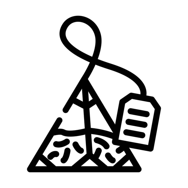 triangular bag tea line icon vector. triangular bag tea sign. isolated contour symbol black illustration - Vector, Image