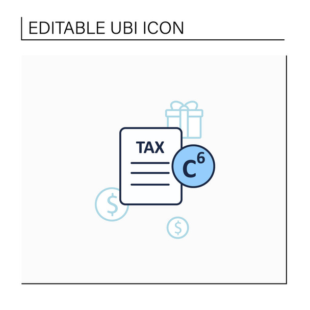 Icono de línea de impuesto al carbono - Vector, imagen
