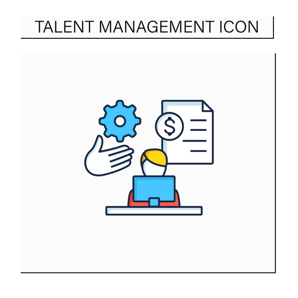 Payroll management color icon - Vector, Image