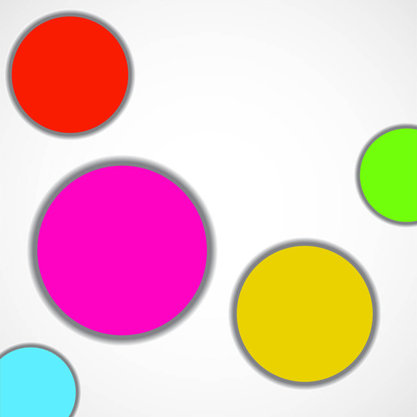 Vector abstracto círculos de papel de colores aislados sobre fondo blanco - Vector, imagen
