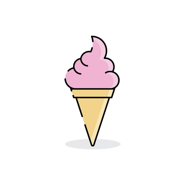  Ilustración minimalista del vector del helado - Vector, imagen